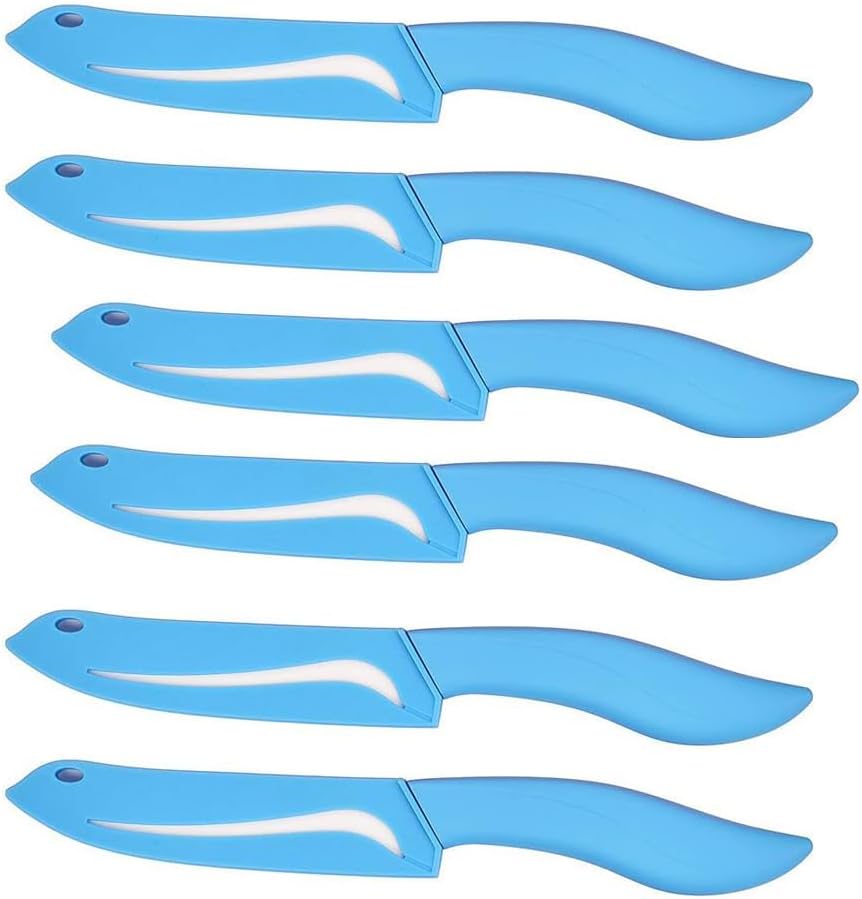 Ceramic Knife Set 6 Piece Ceramic Knives Colored with Cover Kitchen Knife Set include Peeler 3 inch Paring Knife Bread knife 6 inch Small Chef Knife