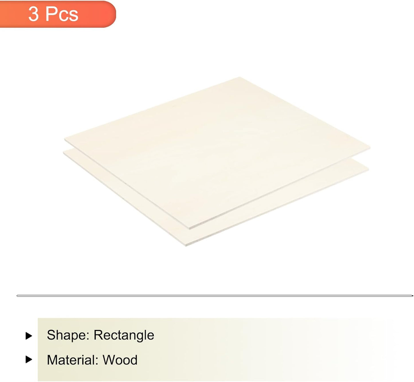 MECCANIXITY 3pcs Basswood Sheets 12 x 8 x 3/8 Inch Unfinished Wood Boards Plywood for DIY Crafts Laser Cutting with Smooth Surfaces