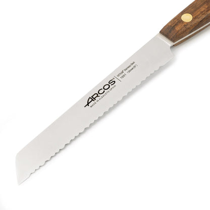 Arcos Deba Knife 7 Inch Stainless Steel. Japanese Kitchen Knife for Fish, Meat and Vegetables. Ovengkol Wood Handle 100% natural FSC and 170mm Blade. Series Nordika. Color Brown.