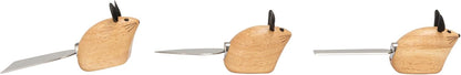 Creative Co-Op 3-Piece Rubberwood & Stainless Steel Cheese Knives, Multicolor