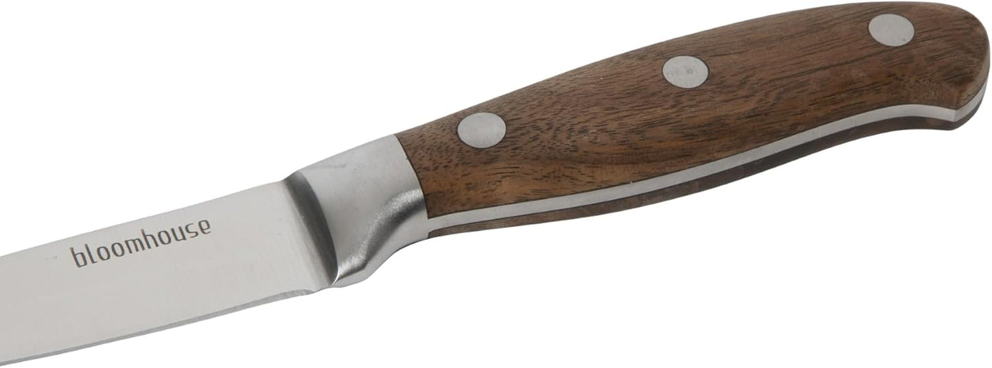 Bloomhouse - Two Time Oprah's Favorite Things Winner - 5" Utility Boning Kitchen Knife German Stainless Steel Blade w/Forged Italian Olive Wood Handle Full Tang for Meat Poultry & Precision Cutting