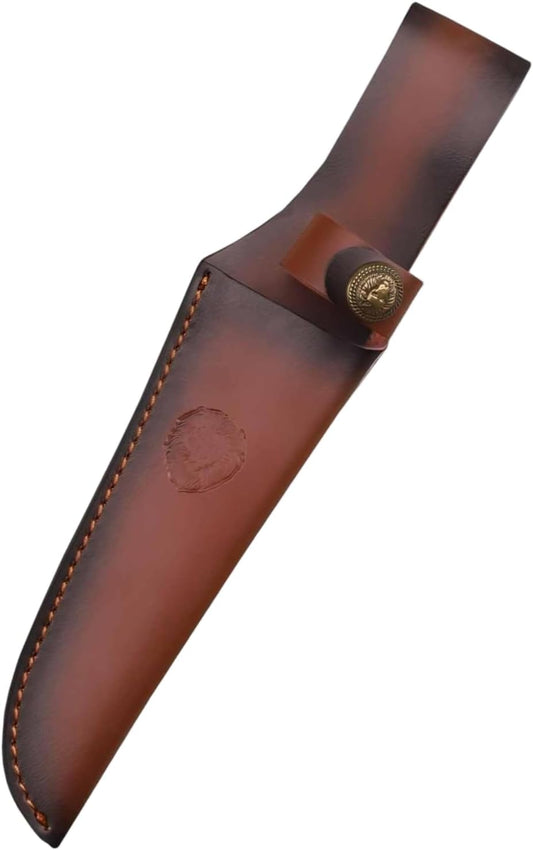 Leather Knife Sheath for Belt | Fixed Blade Hunting Knife Sheath Fits up to 6.5 Inch Blade | Brown Leather Sheath Holster for Outdoor Hunting & EDC