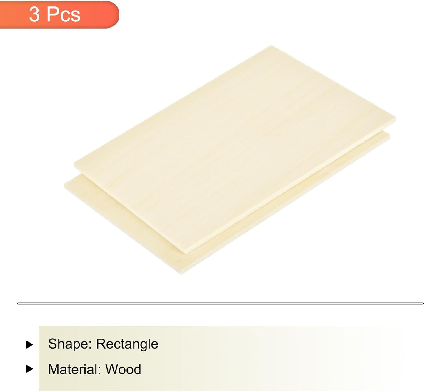 MECCANIXITY 3pcs Basswood Sheets 12 x 8 x 3/8 Inch Unfinished Wood Boards Plywood for DIY Crafts Laser Cutting with Smooth Surfaces