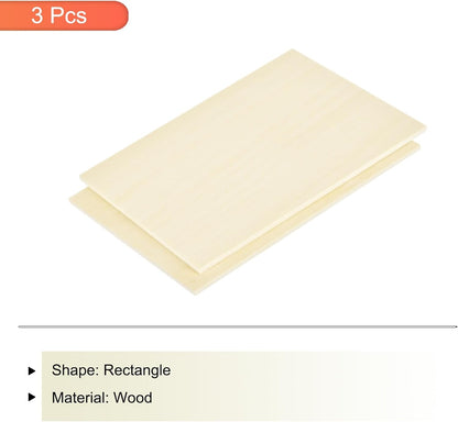 MECCANIXITY 3pcs Basswood Sheets 12 x 8 x 3/8 Inch Unfinished Wood Boards Plywood for DIY Crafts Laser Cutting with Smooth Surfaces
