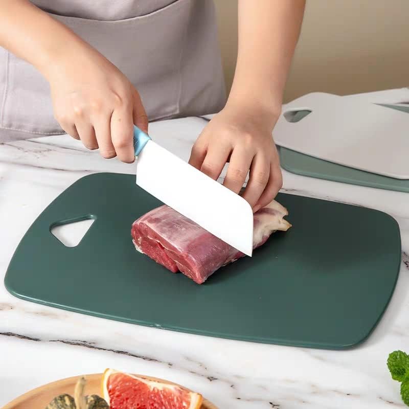 Plastic Cutting Board Set of 3, Cutting Boards for Kitchen,Thick Chopping Boards for Meat, Veggies, Fruits, with Easy Grip Handle,Dishwasher Saf,Suitable for outdoor camping, RV. (green)
