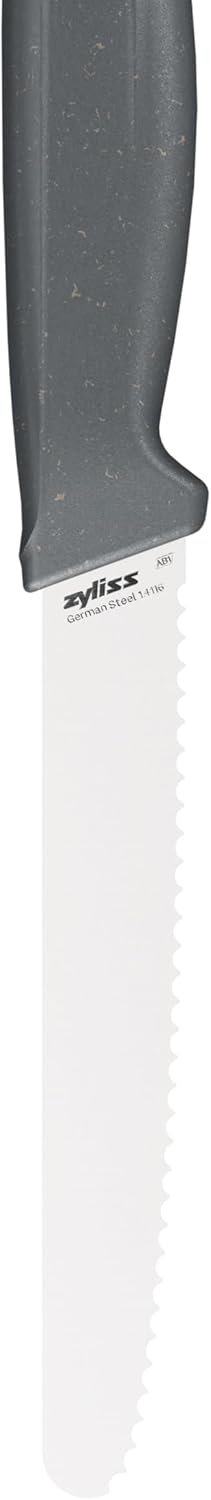 Zyliss Serrated Tomato Knife – Sharp German Stainless Steel Blade with Sustainable Wheat Straw Non-Slip Handle – Safety Cover Included – Dishwasher Safe – 4.3 inches
