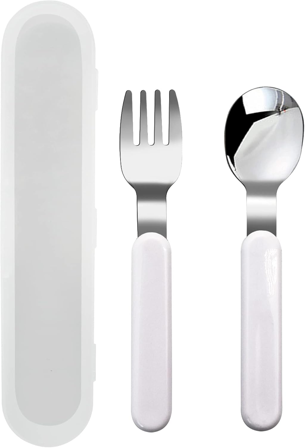 VANRA 3-Piece Children Knife Spoon Fork Set 18/10 Stainless Steel Child Flatware Set Kids Utensils Set with Case for Lunch Box (Fork Spoon Knife Combo)