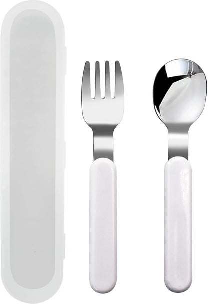 VANRA 3-Piece Children Knife Spoon Fork Set 18/10 Stainless Steel Child Flatware Set Kids Utensils Set with Case for Lunch Box (Fork Spoon Knife Combo)