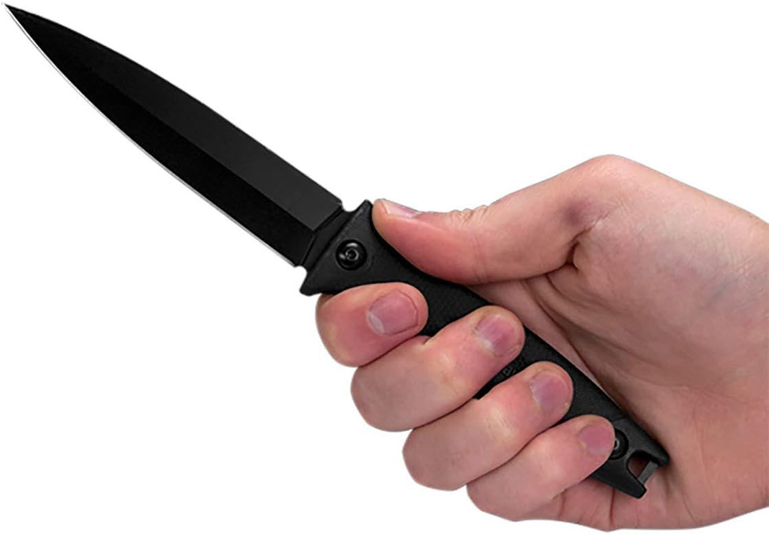 Kershaw Secret Agent (4007); Concealable Boot Knife with Strong Single Edge 8Cr13MoV Steel Blade; Arrives with Dual Carry Molded Sheath and Stealthy Non-Reflective Oxide Finish, 3 OZ