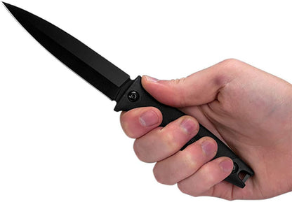 Kershaw Secret Agent (4007); Concealable Boot Knife with Strong Single Edge 8Cr13MoV Steel Blade; Arrives with Dual Carry Molded Sheath and Stealthy Non-Reflective Oxide Finish, 3 OZ