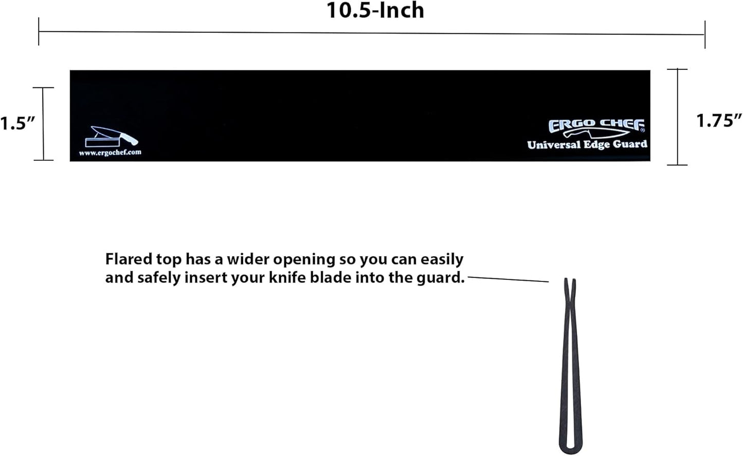 Ergo Chef Universal Knife Blade Edge Guard 8 Inch x 1.5 Inch for Knives up to 8” Blades, Durable BPA-Free Sturdy ABS Plastic, Knife Protector (Blue)