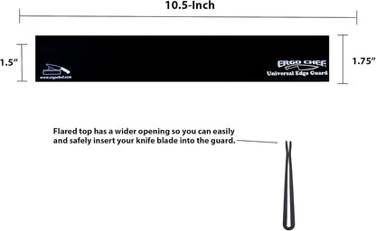 Ergo Chef Universal Knife Blade Edge Guard 8 Inch x 1.5 Inch for Knives up to 8” Blades, Durable BPA-Free Sturdy ABS Plastic, Knife Protector (Blue)