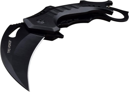 Tac-Force Folding Pocket Knife, 3.25-inch Serrated Blade, Orange Aluminum Handle, 7.75-inch Overall Length TF-705EM