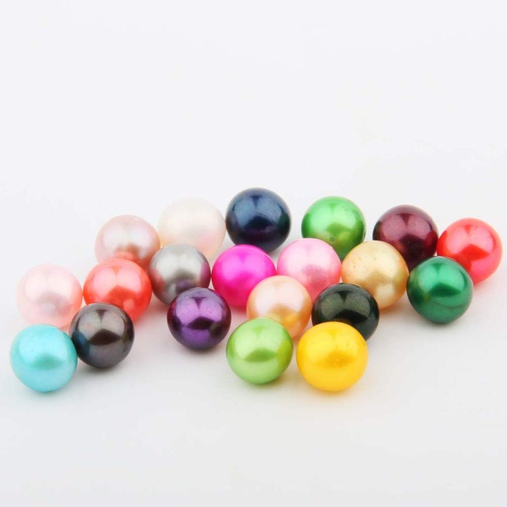 1PC Freshwater Pearl Oyster with 10 Mix Color Round Love Wish Pearls Inside Meaningful Color (6-8mm), Valentines Mothers Day Birthday Gifts Oysters with Pearls Inside (Total 10 Pearls)