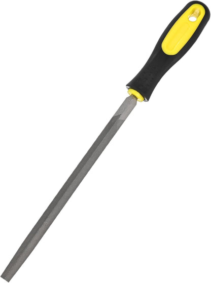 M METERXITY Triangular Metal File 10 Inch, High Carbon Steel Diamond Hand W PVC Grip Handle for Wood/Metal/Ceramic/Glass/Stone/Jewelry/Tile/Model/DIY/Sharpening File