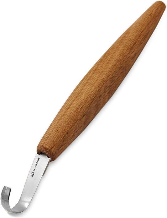 BeaverCraft Spoon Carving Hook Knife SK5 2" - Double Sided Sharpening Curved Wood Carving Knife for Bowls, Cups, Crooked - for Professional Carvers and Beginners