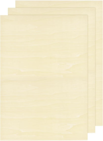 MECCANIXITY 3pcs Basswood Sheets 12 x 8 x 3/8 Inch Unfinished Wood Boards Plywood for DIY Crafts Laser Cutting with Smooth Surfaces