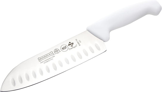 Mundial 3800 Series 7 inch Santoku Kitchen Knife with White Polypropylene Handle And Japanese High Carbon Stainless Steel Blade