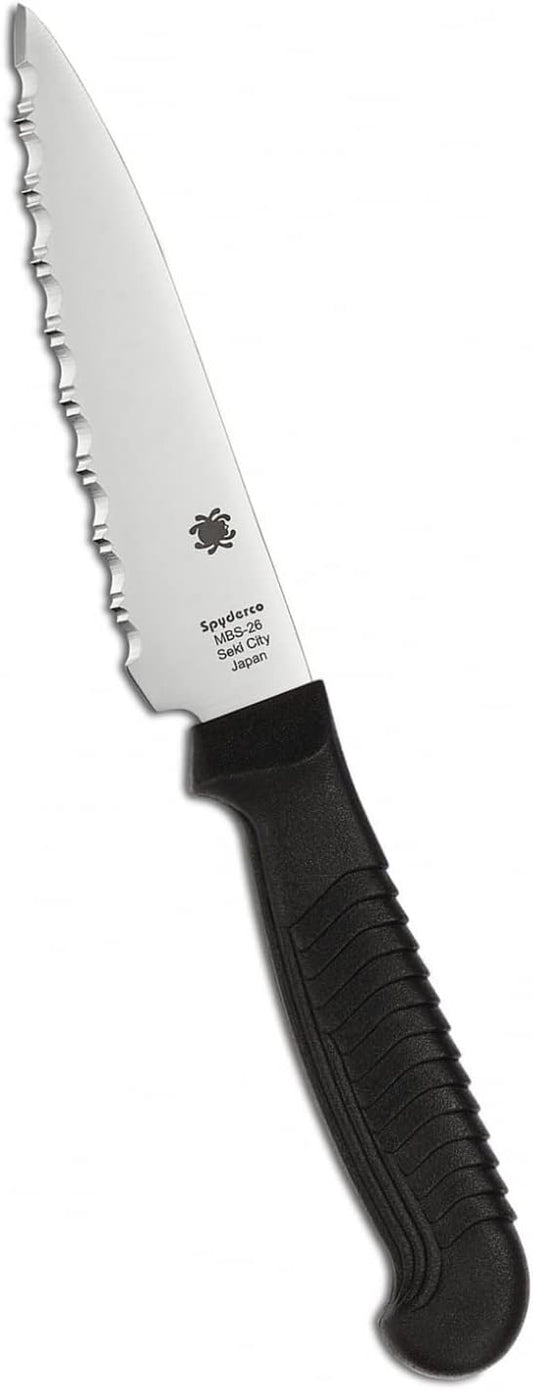 Spyderco Lightweight Kitchen Utility Knife with MBS-26 Stainless Steel Blade and Polypropylene Plastic Handle