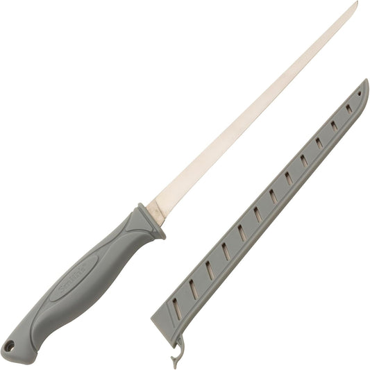 Smith's 9” Lawaia Flex Fillet Knife | 400 Series Stainless Steel Blade | Non-Slip Grip Handle | Protective Sheath | Straight Back Fillet Knife | Salmon, Tuna | Fishing & Hunting Knife