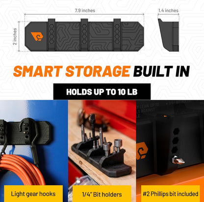 Magnetic Utility Strip, Magnetic Tool Organizer for Vehicle Side and Toolbox, Scratch-Safe Silicone Holder with Hooks and Bit Storage, Includes 3M Paint Protection Film and Adhesive