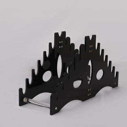 Holds 12 Pocket Knife Display Case - Acrylic Tabletop Stand for Storage (Black)