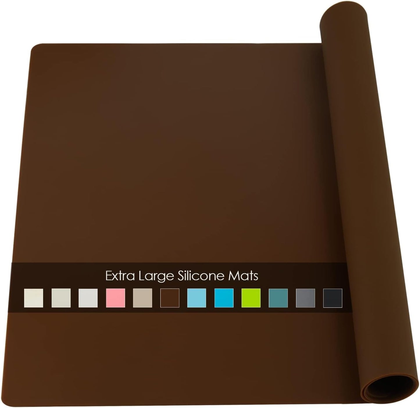 Extra Large Dark Green Countertop Mat - Silicone Table Kitchen Desk Mat - Non-Slip & Heat Resistant - Dinner Placemat Pastry Dough Rolling Mat - Colors A