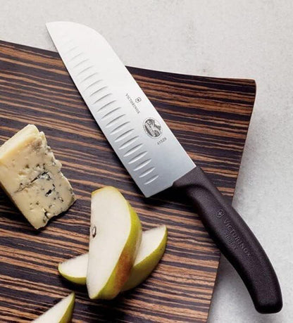 Victorinox VIC-5.2523.17US2 Fibrox Pro Santoku 7" Granton Blade 1½" width at handle Black,Multi