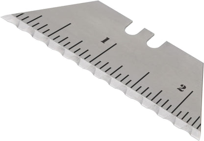 NDZ Performance Serrated Steel Blade Replacement for Utility Knife & Box Cutters, Custom Double Sided Laser Engraved Designs, Silver - Skull - 3 Pack