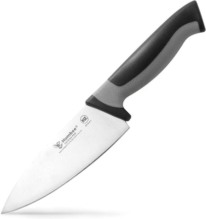 7.5-Inch Nakiri Knife, High Carbon Stainless Steel Hollow Grind Blade, Razor Sharp Edge, Ergonomic Non-Slip Handle, Cleaver Style, DT-50 Series, Orange