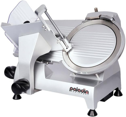 Paladin Equipment 8" Commercial Electric Meat Slicer,1/4 HP, Italian Carbon Steel Blade, Manual Lunch Food Slicer, ham cutter with Adjustable Slicing Thickness for Semi-frozen Meat, Cheese