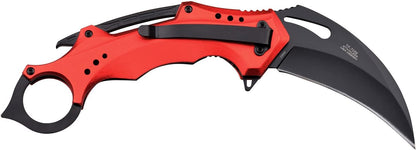 Tac-Force Folding Pocket Knife, 3.25-inch Serrated Blade, Orange Aluminum Handle, 7.75-inch Overall Length TF-705EM