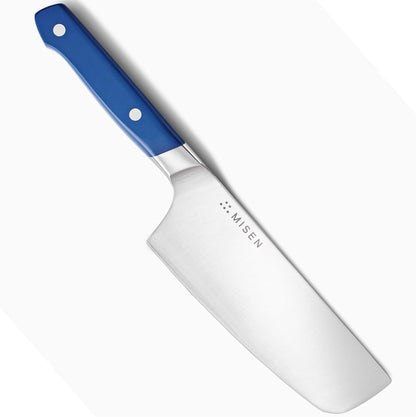Misen 5.5” Nakiri Knife - Japanese Vegetable Knife, AICHI ACUTO440 High-Carbon Stainless Steel - Razor-Sharp 14° Edge - Compact, Rust-Resistant Kitchen Knife for Chopping, Slicing & Meal Prep - Blue