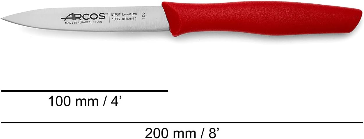 Arcos Set 3 pieces Paring Knife 3 Inch. 3 Paring Knives of Stainless Steel and Ergonomic Polypropylene Handle for Cutting Fruits, Vegetables and Tubers.. Series Nova. Color Black