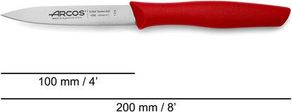 Arcos Set 3 pieces Paring Knife 3 Inch. 3 Paring Knives of Stainless Steel and Ergonomic Polypropylene Handle for Cutting Fruits, Vegetables and Tubers.. Series Nova. Color Black