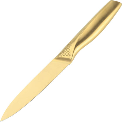 Snailhouse Paring Knives, 5 Inches Stainless Steel Sharp Kitchen Small Fruit Vegetable Knife with Ergonomic Handle for Chefs, Cooks, Gold