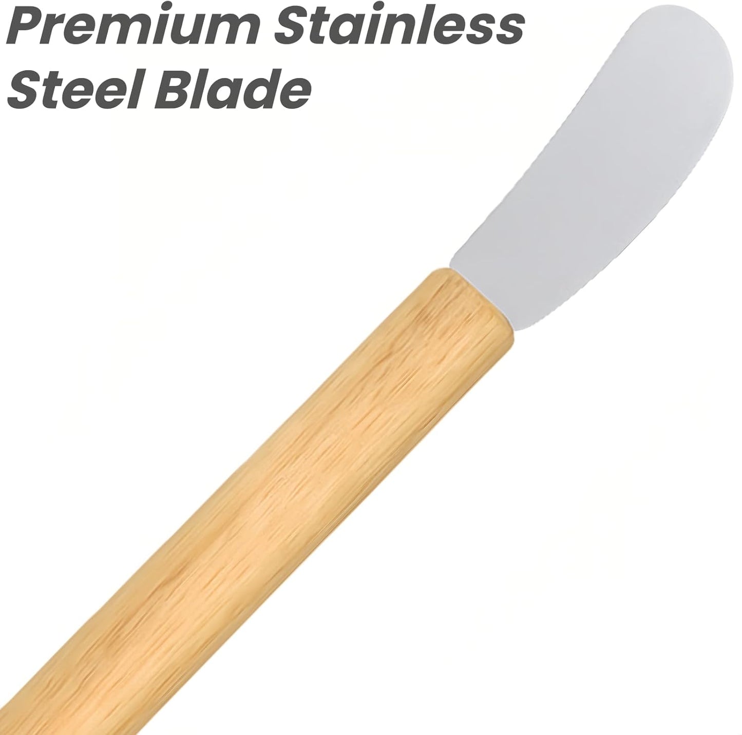 Butter Knives Set of 6, Wood Handle, Durable Stainless Steel Blade, Butter Knife for Smooth Spreading Butter Cream Cheese Jam, Ideal for Bagels, Sandwiches, Butter Knife Spreader 7 Inches