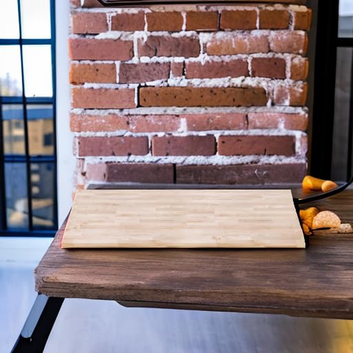 DuraSteel Solid Wood Table Top - 24 x 24 Butcher Block Countertop - Natural Maple Slab Wood Cutting Board for Kitchen Workbench Desk Top, Large Charcuterie Boards Counter Round Chopping Wooden Bamboo