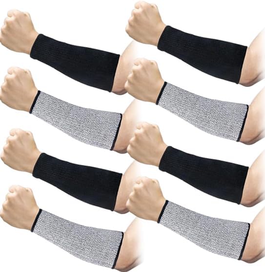 4 Pairs Arm Cover Protection Sleeves Level 5 Protection Cut Burn Resistant Sleeve Anti Abrasion Forearm Protector