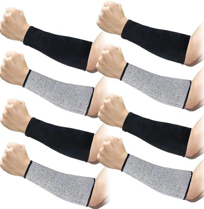 4 Pairs Arm Cover Protection Sleeves Level 5 Protection Cut Burn Resistant Sleeve Anti Abrasion Forearm Protector