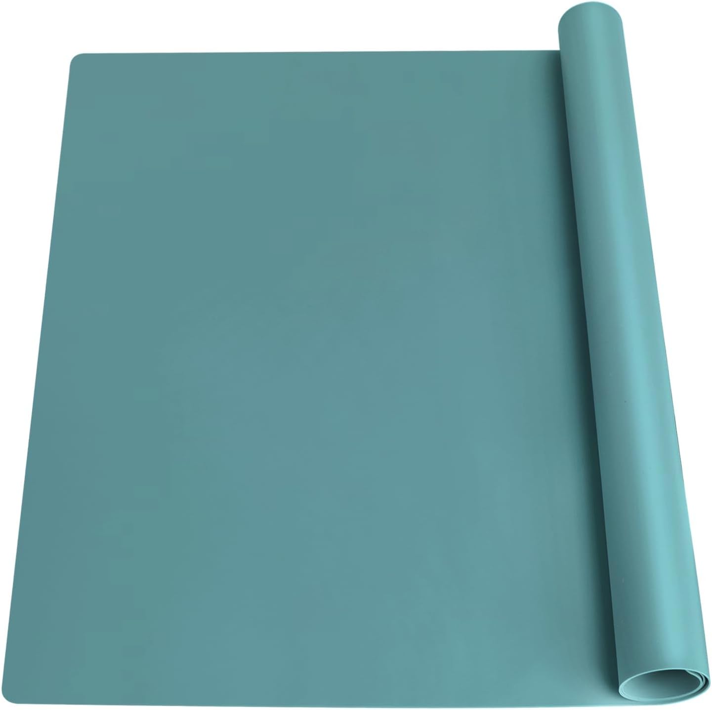 Extra Large Dark Green Countertop Mat - Silicone Table Kitchen Desk Mat - Non-Slip & Heat Resistant - Dinner Placemat Pastry Dough Rolling Mat - Colors A