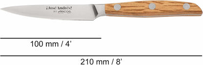 Arcos Jose Andres 10-Inch Fillet Knife Forged Meat Slicer | Professional NITRUM Stainless Steel Blade with Silk Edge | Ideal for Slicing Ham or Prosciutto | Ergonomic Holm Oak Wood Handle