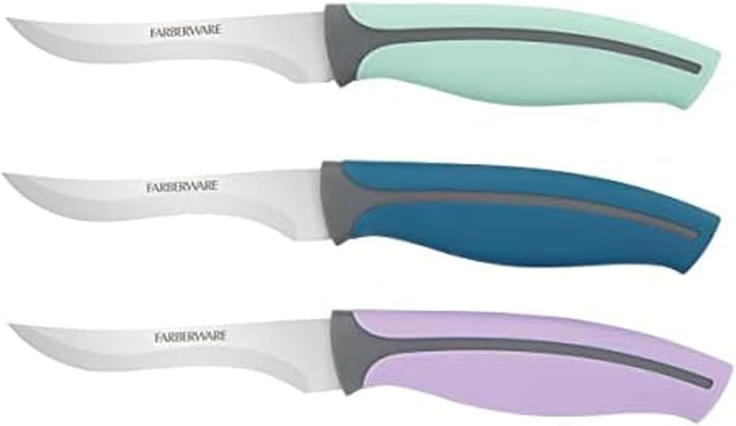 Farberware Precise Slice Utility Knife Set, 3 Piece, Multicolor