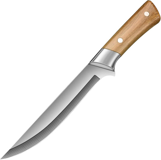 6 Inch Boning Knife, Super Sharp Fillet Knife Butcher Knife, Curved Semi-Stiff Blade for Meat Cutting, Filleting & Deboning, with Non-Slip Ergonomic Handle for Chefs Home Kitchen & Culinary Use