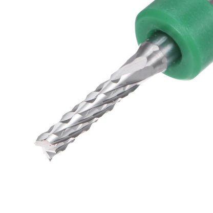 HARFINGTON 10pcs End Mill Bits 0.8mm Solid Carbide CNC Router Bits Engraving Cutter Tools for PCB Circuit Board Milling Machine Wood Carving, 1/8" Straight Shank
