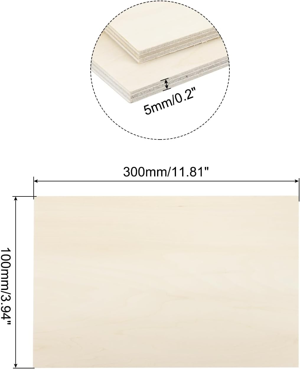 MECCANIXITY 3pcs Basswood Sheets 12 x 8 x 3/8 Inch Unfinished Wood Boards Plywood for DIY Crafts Laser Cutting with Smooth Surfaces