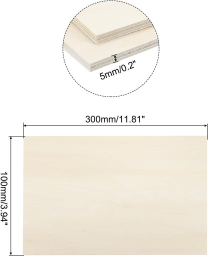 MECCANIXITY 3pcs Basswood Sheets 12 x 8 x 3/8 Inch Unfinished Wood Boards Plywood for DIY Crafts Laser Cutting with Smooth Surfaces