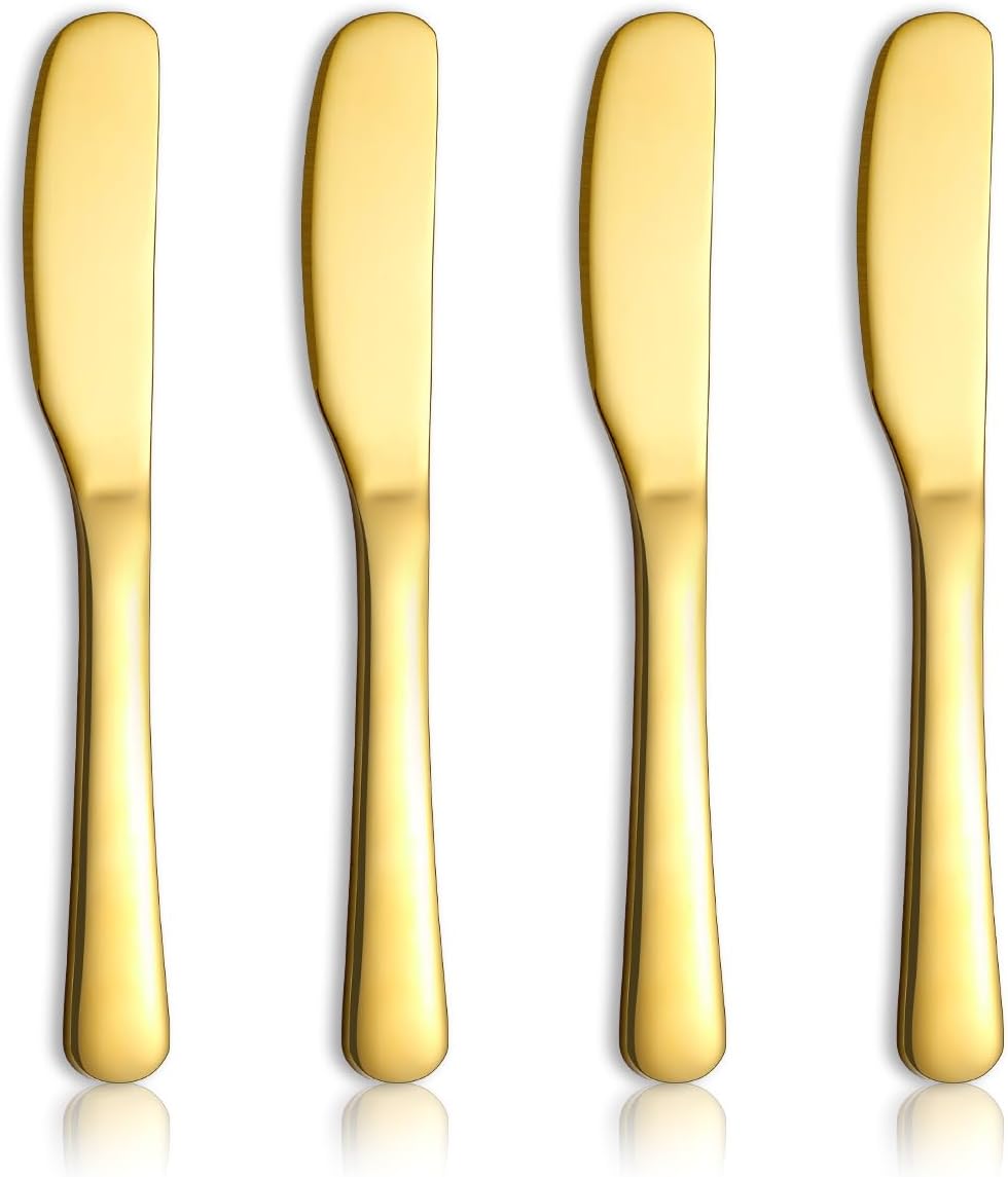 Homquen Stainless Steel Butter Knife, Butter Spreader, Butter Knives, Butter Spreader Knife for Kitchen Restaurant Party, Kitchen Gadgets, Set of 4