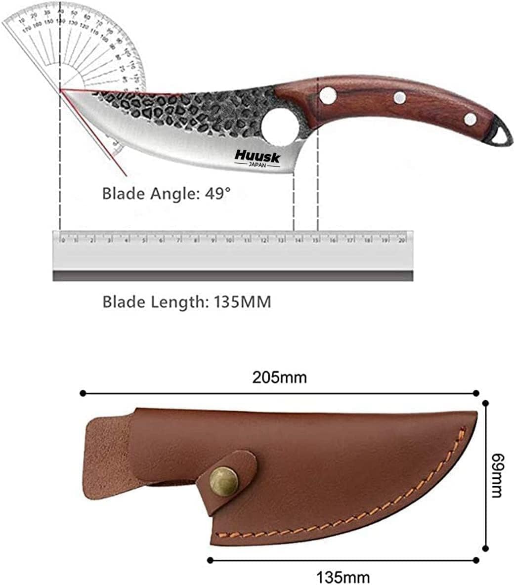 Smith Chu Gift for Men Viking Knife Hand Forged High Carbon Steel Japan Chef Knives for BBQ Meat Vegetables Cutting