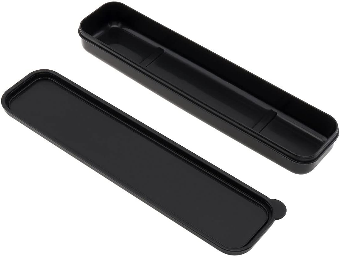 Portable Flatware Box Travel Tableware Storage Case, Simple Tableware Storage Box Case for Cutlery Kit, 9.64 x 2.32 inches (Black)